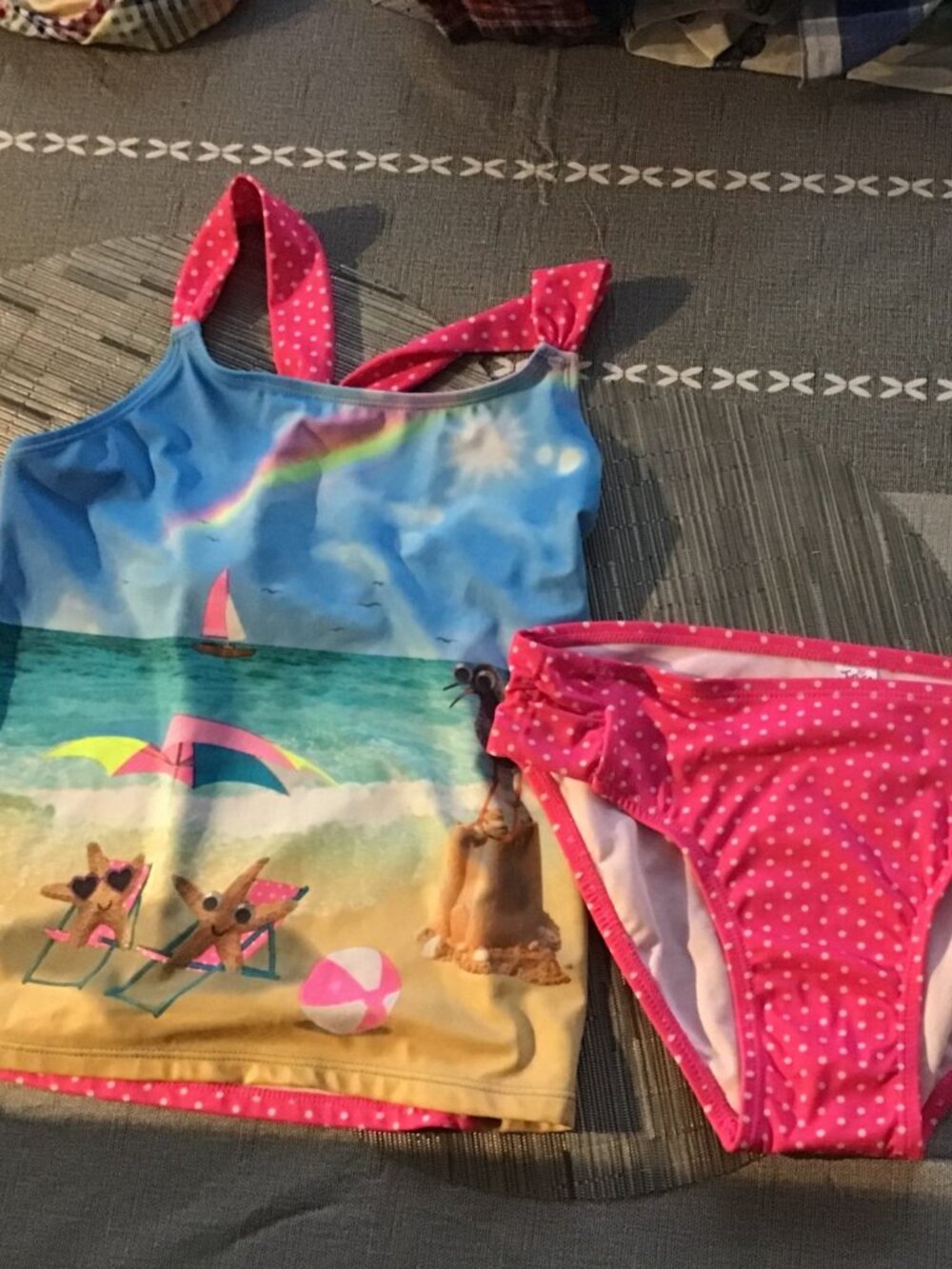 NWT Girl's Justice Two Piece Swim Suit--Size 12